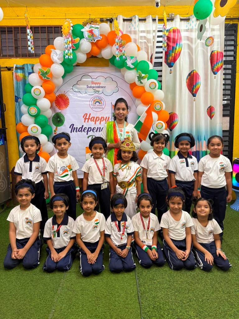 Independence Day Group Celebration with Students and Teacher